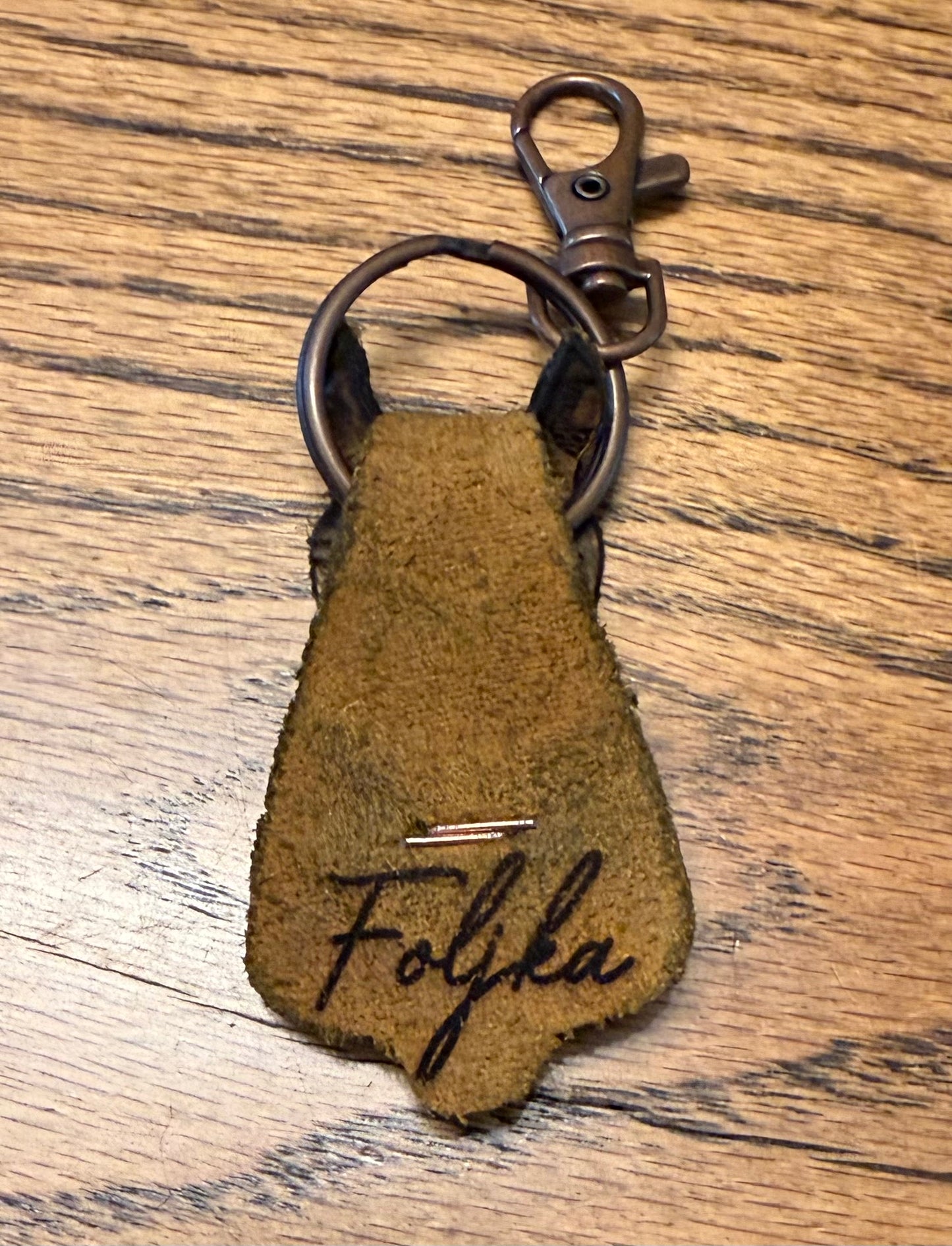Leather Cow Steer & Horse Keychain