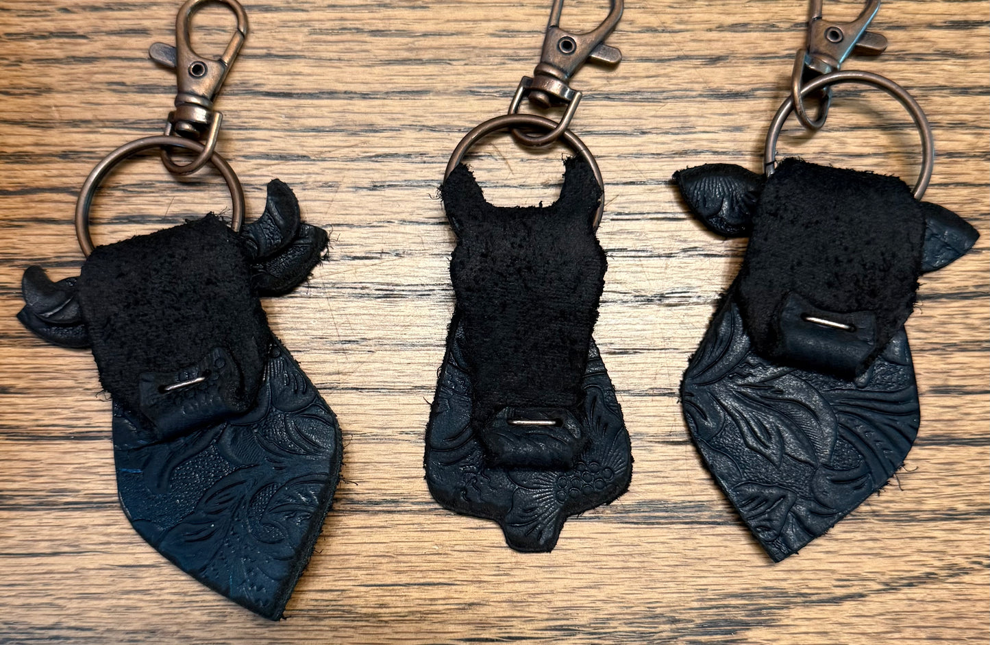 Leather Cow Steer & Horse Keychain