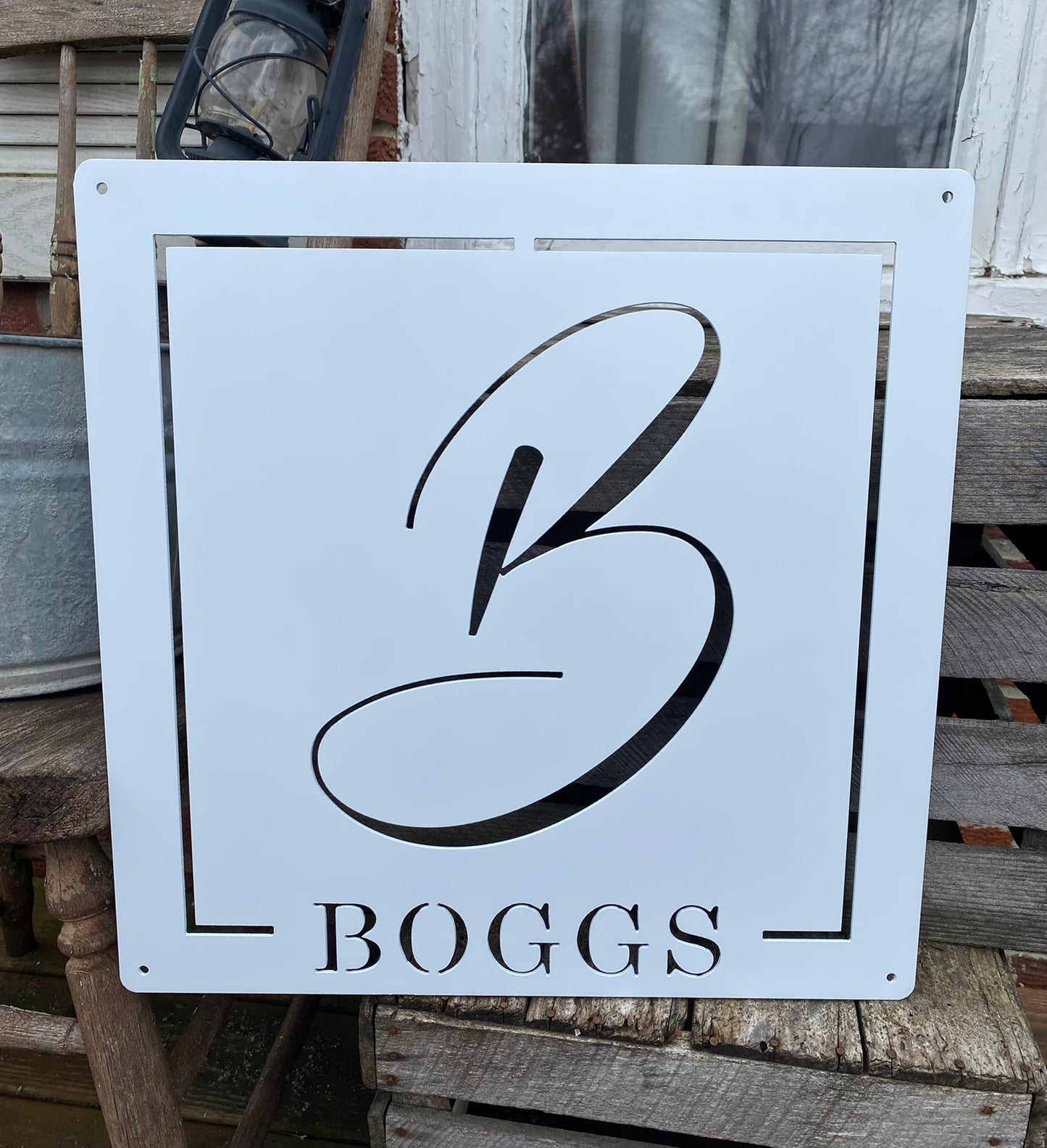 Square Monogram with Last Name