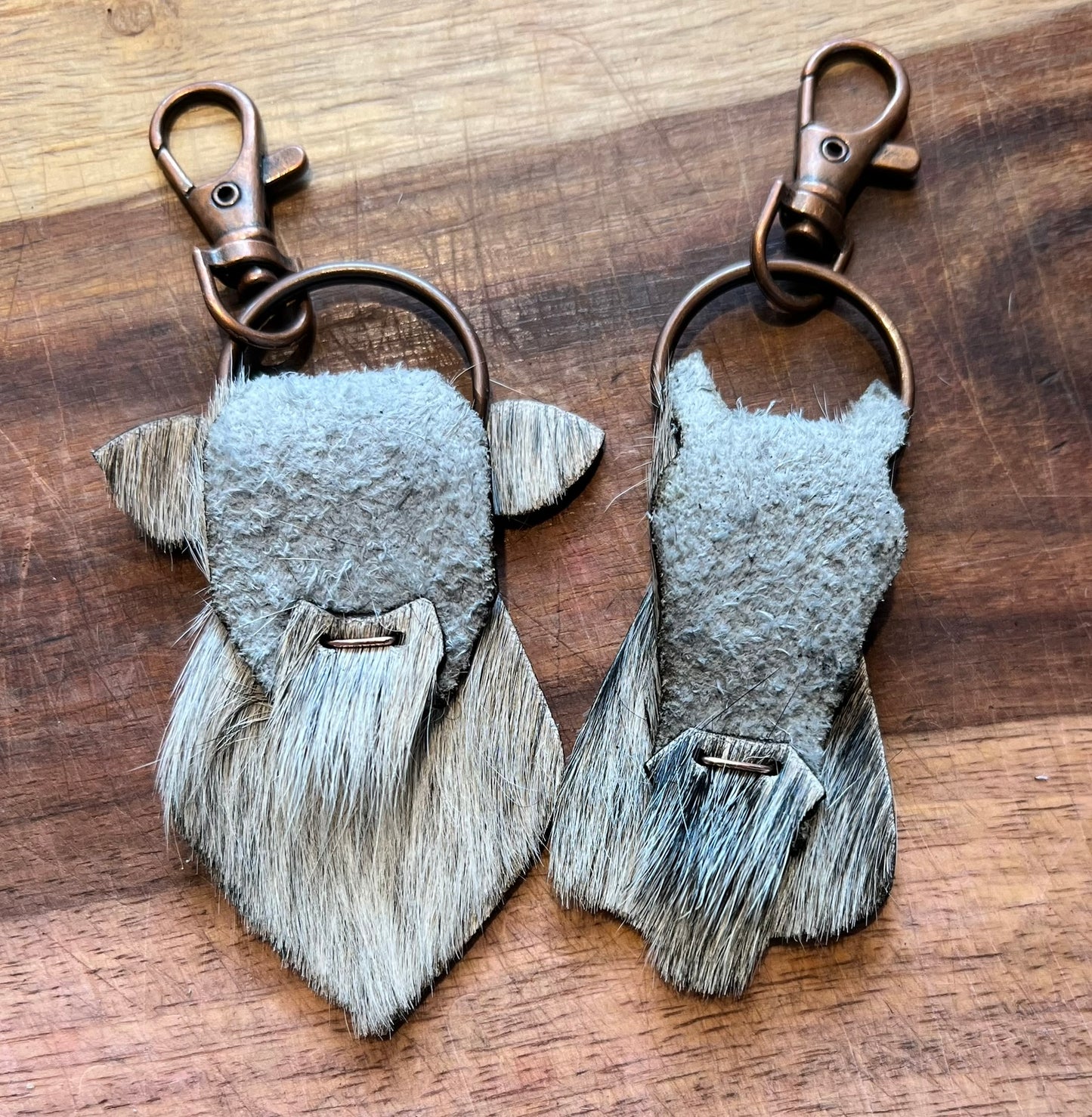 Leather Cow Steer & Horse Keychain