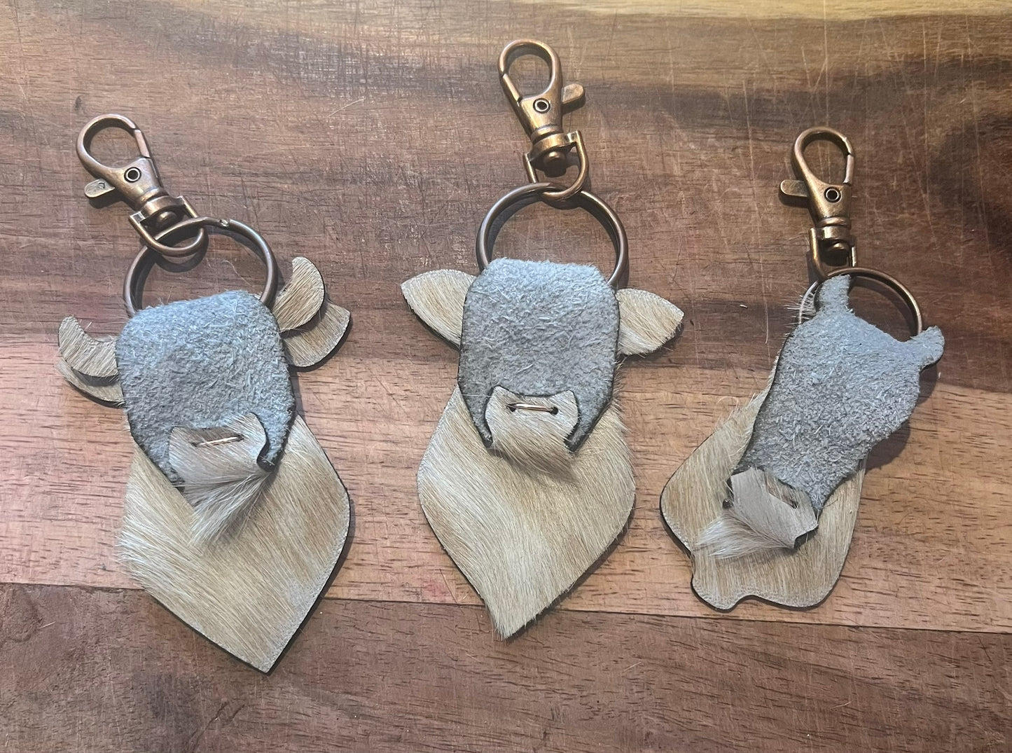 Leather Cow Steer & Horse Keychain