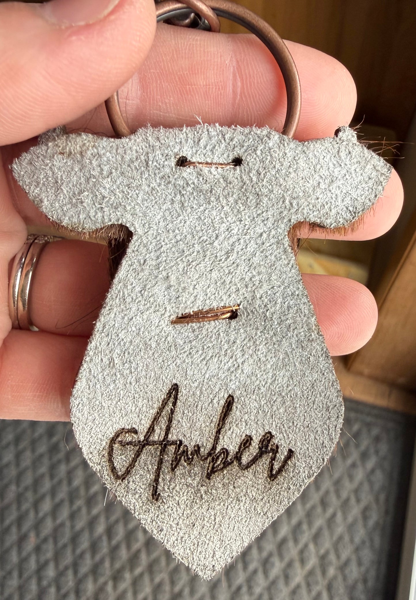 Leather Steer Keychain