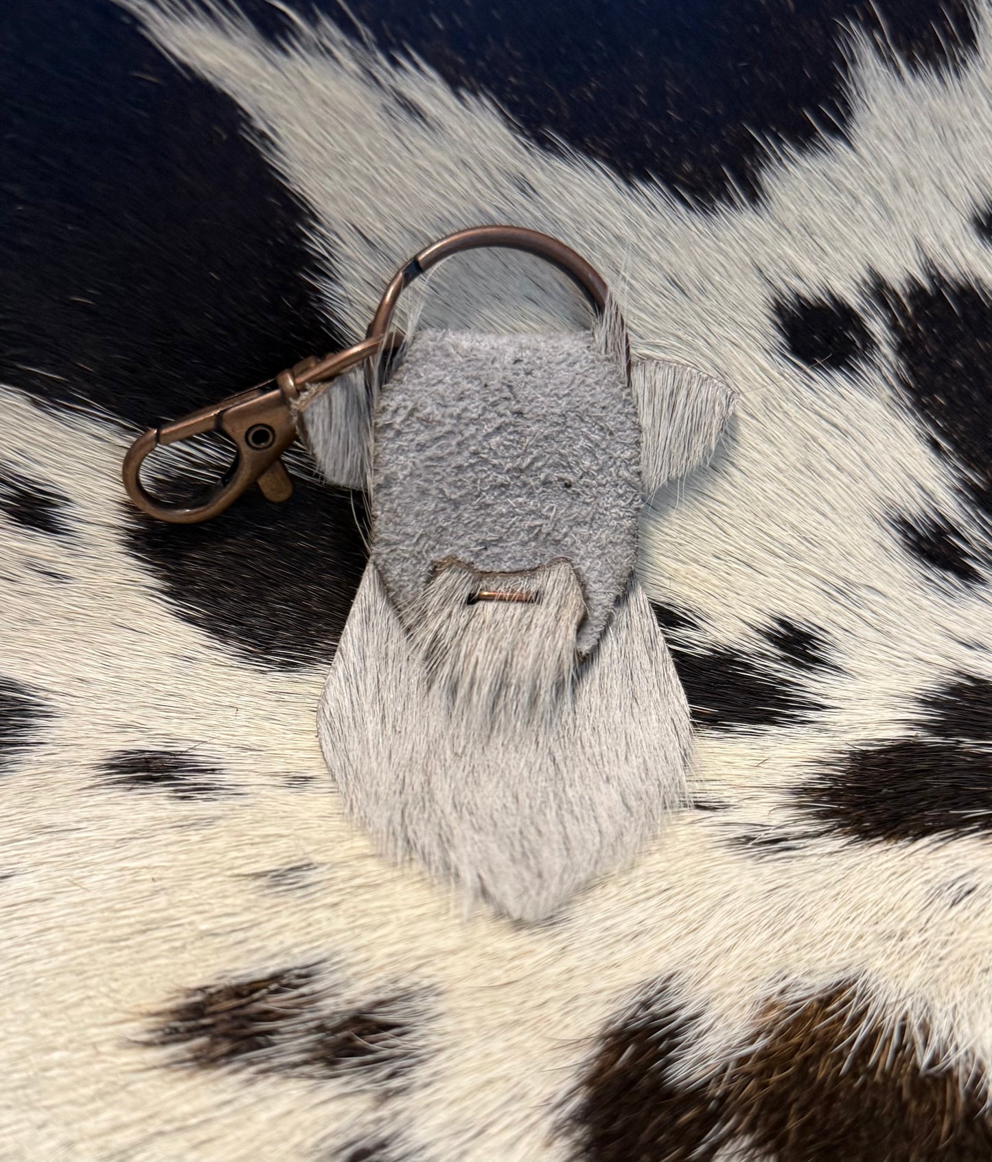 Leather Cow Keychains