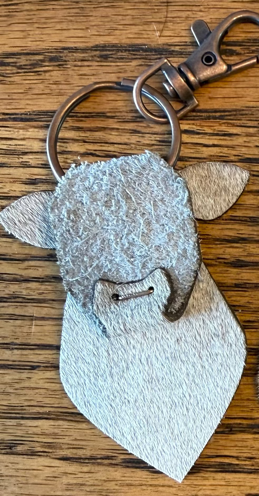 Leather Cow Keychains
