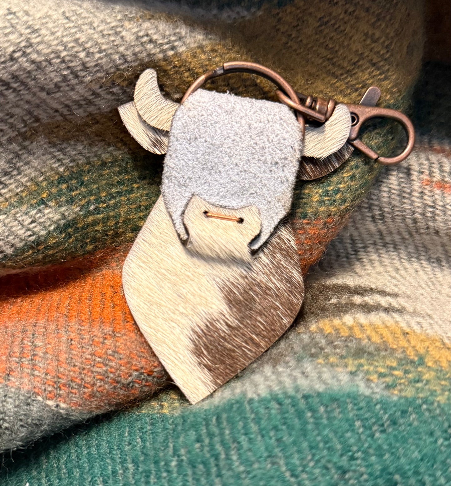 Leather Steer Keychain