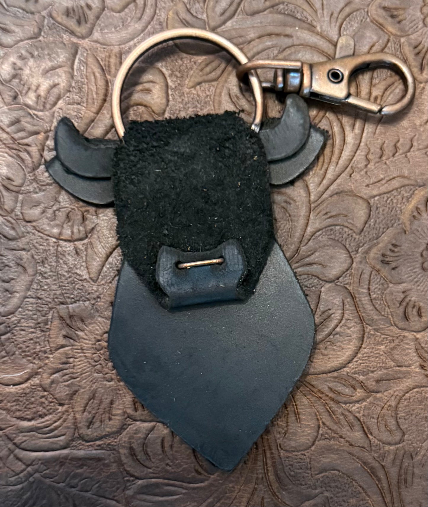 Leather Steer Keychain