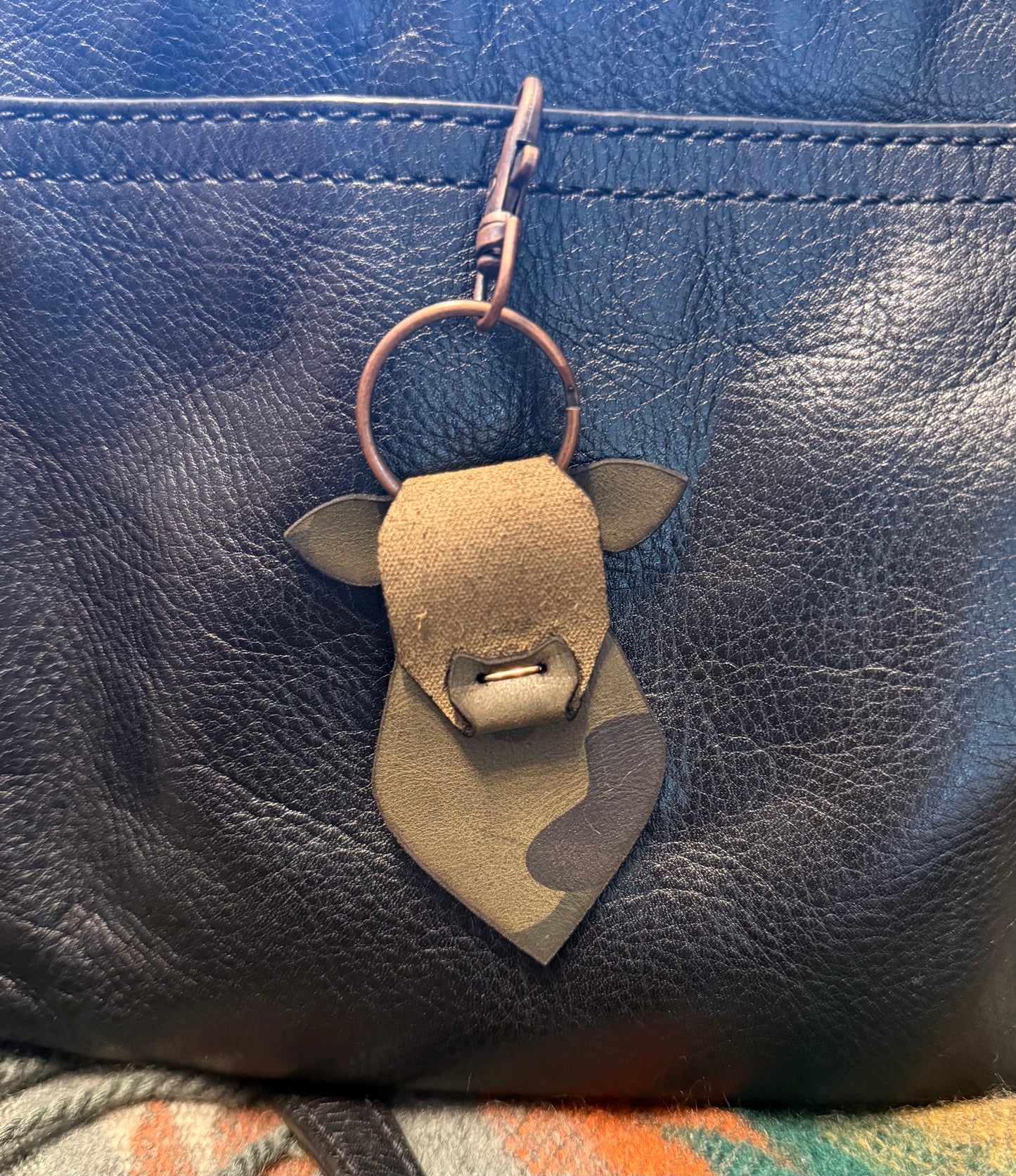 Leather Cow Keychains