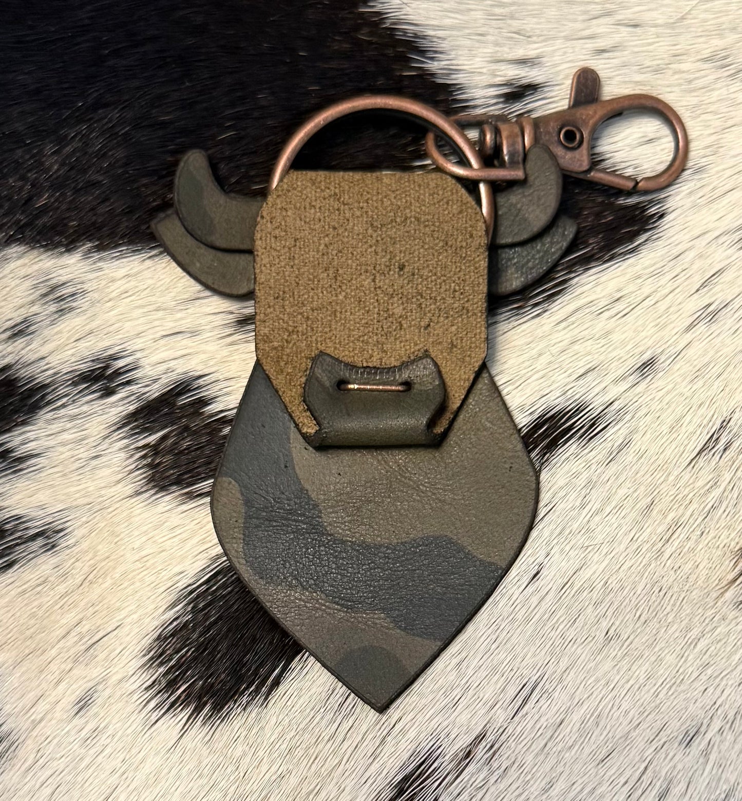 Leather Steer Keychain