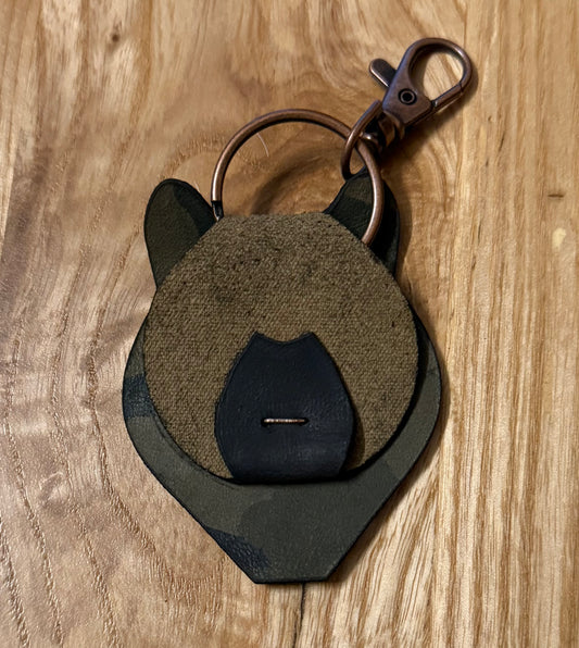 Leather Bear Keychain