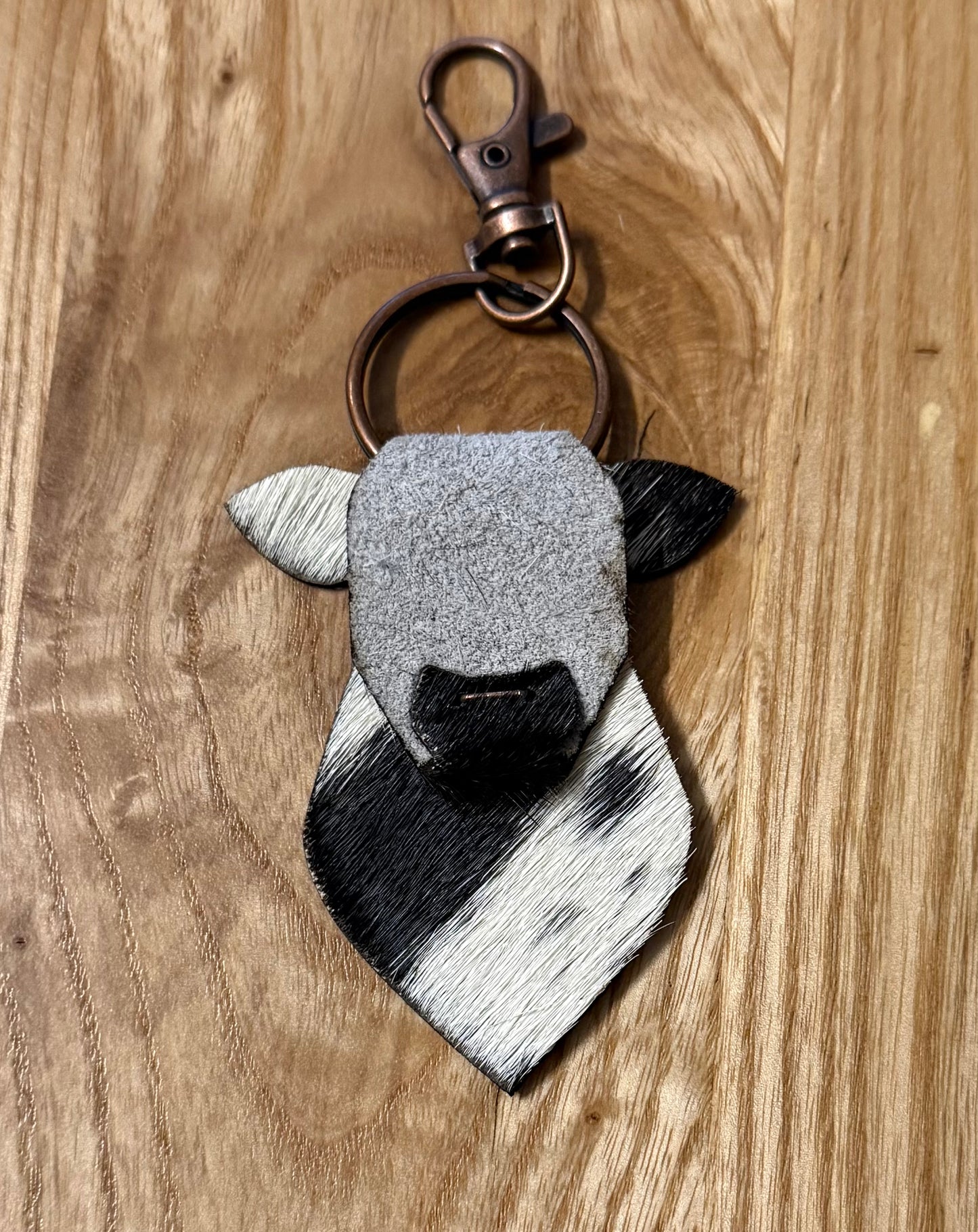 Leather Cow Keychains
