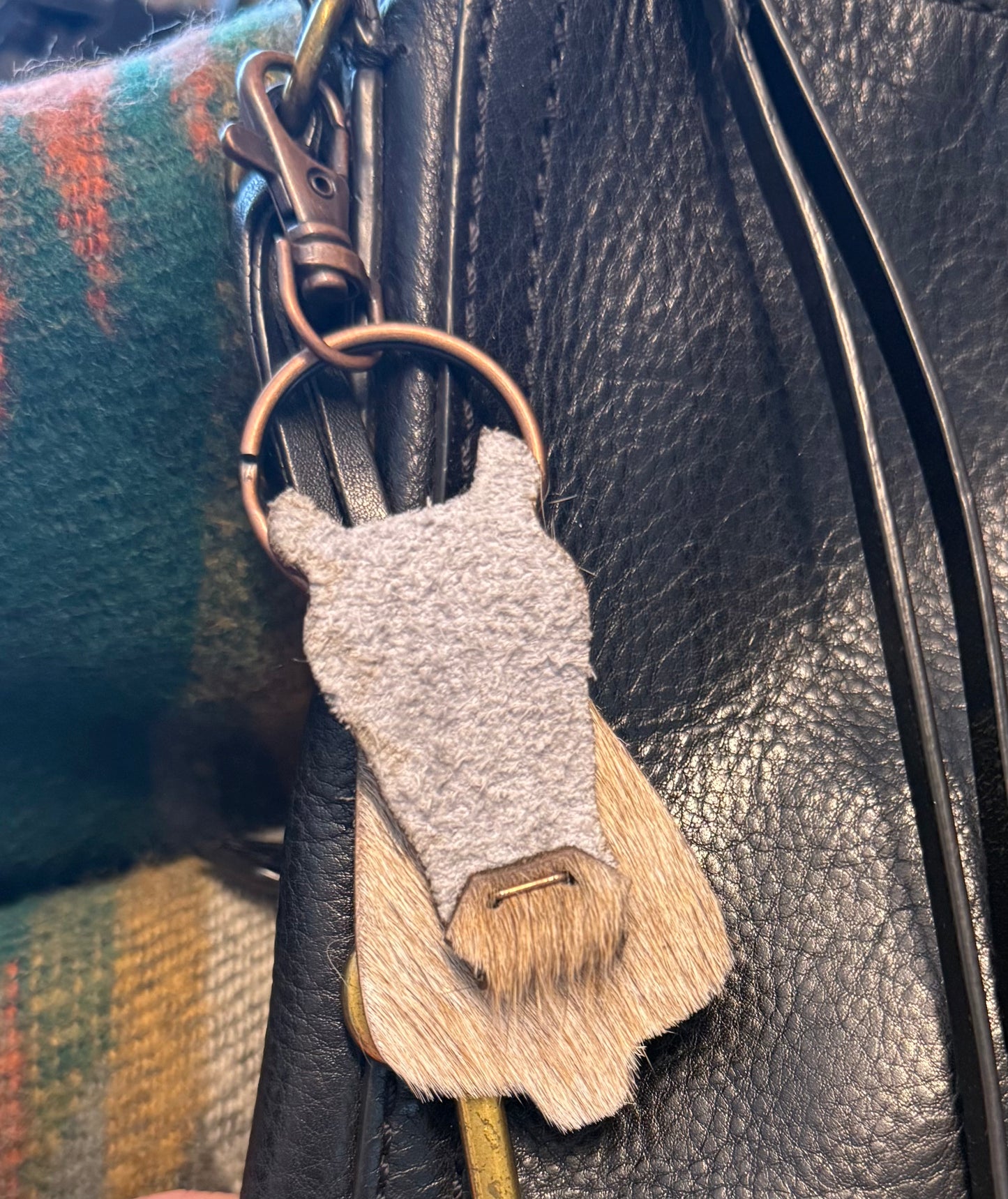 Leather Horse Keychain