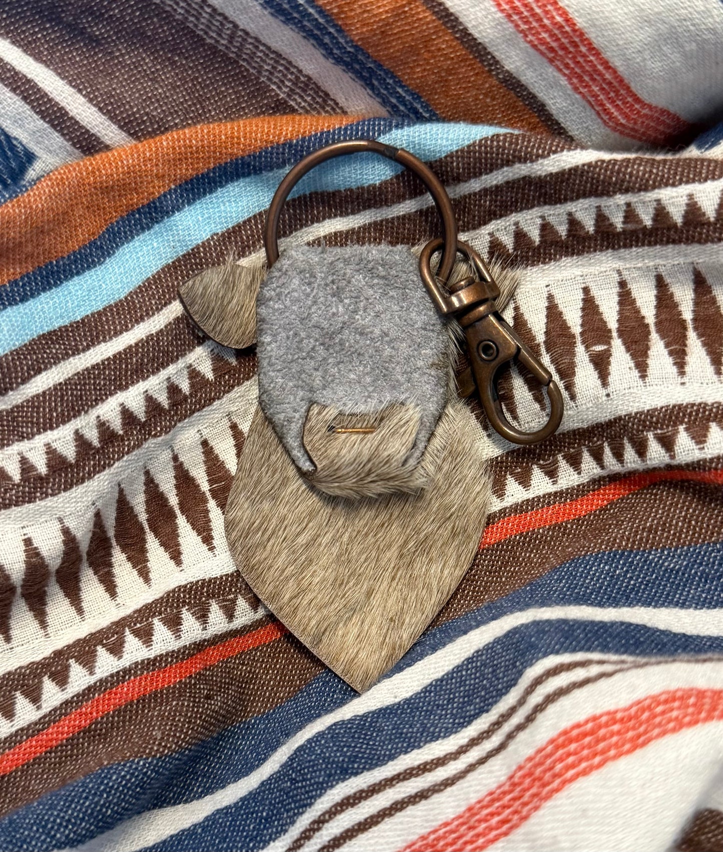 Leather Cow Keychains