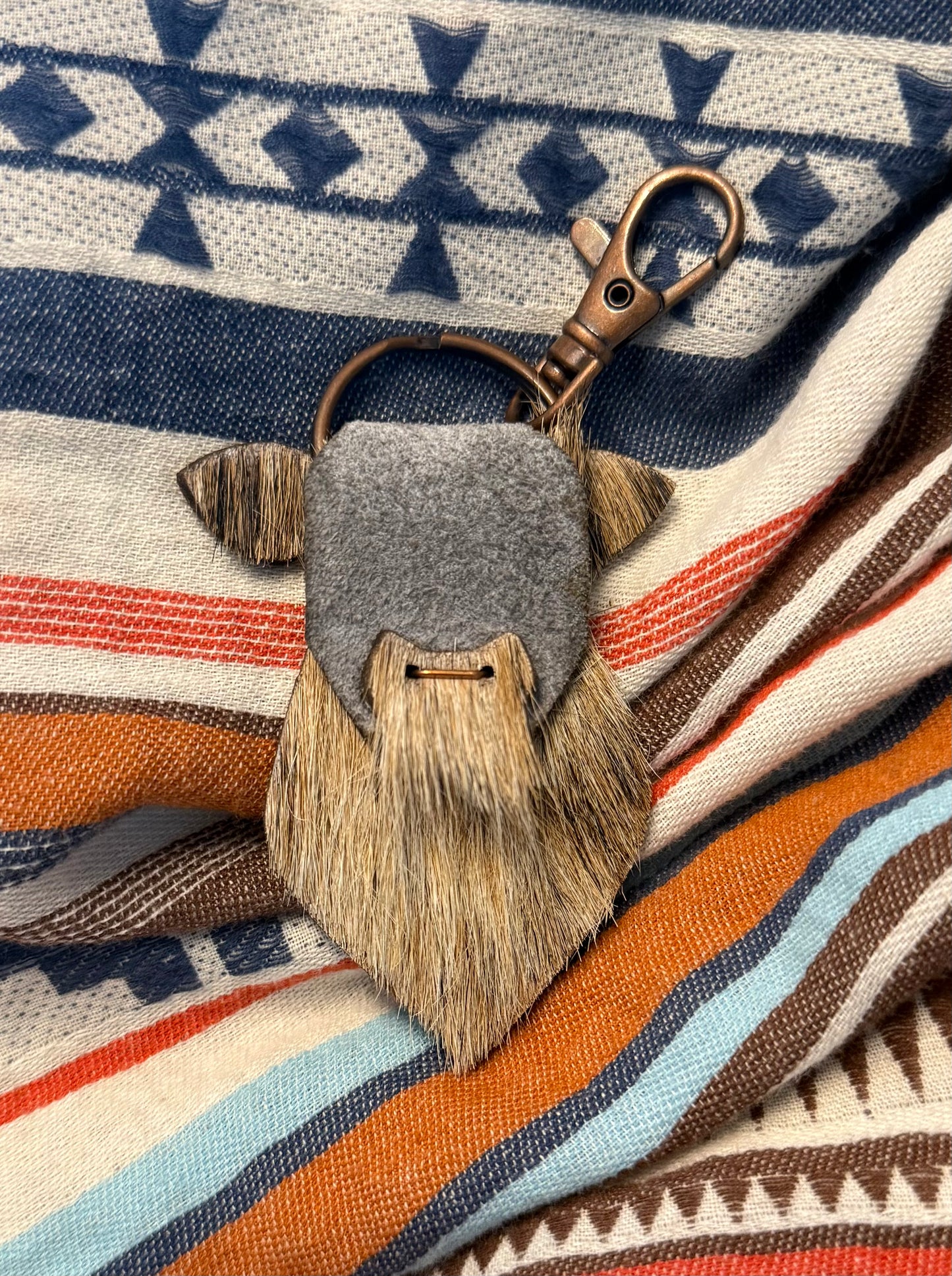 Leather Cow Keychains