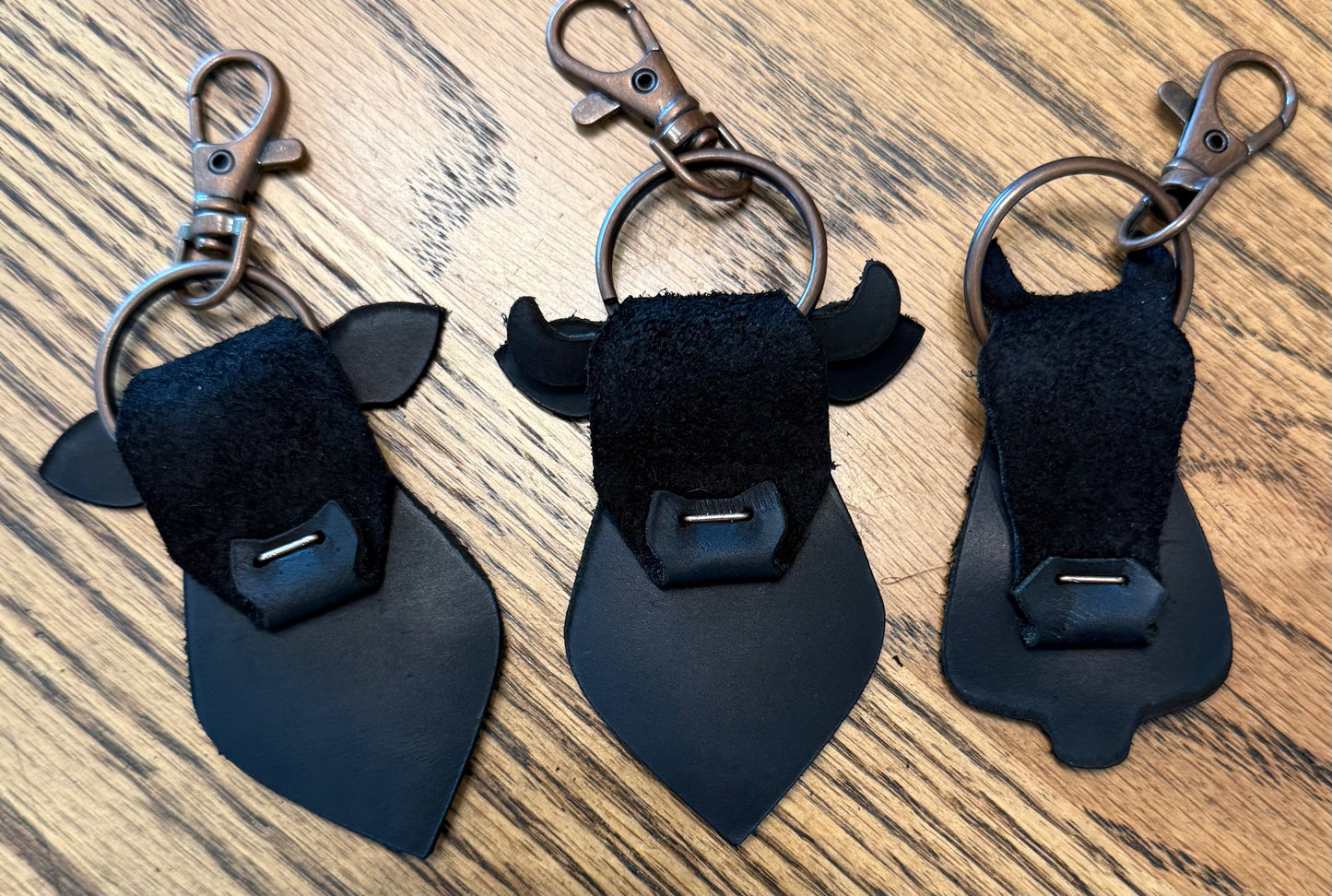 Leather Cow Steer & Horse Keychain