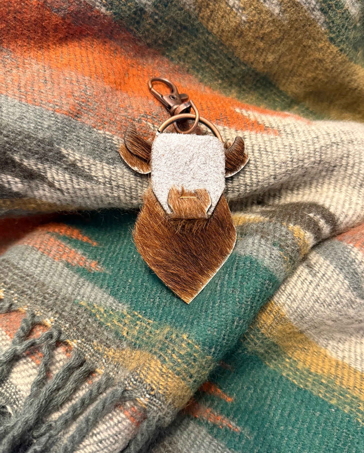 Leather Steer Keychain
