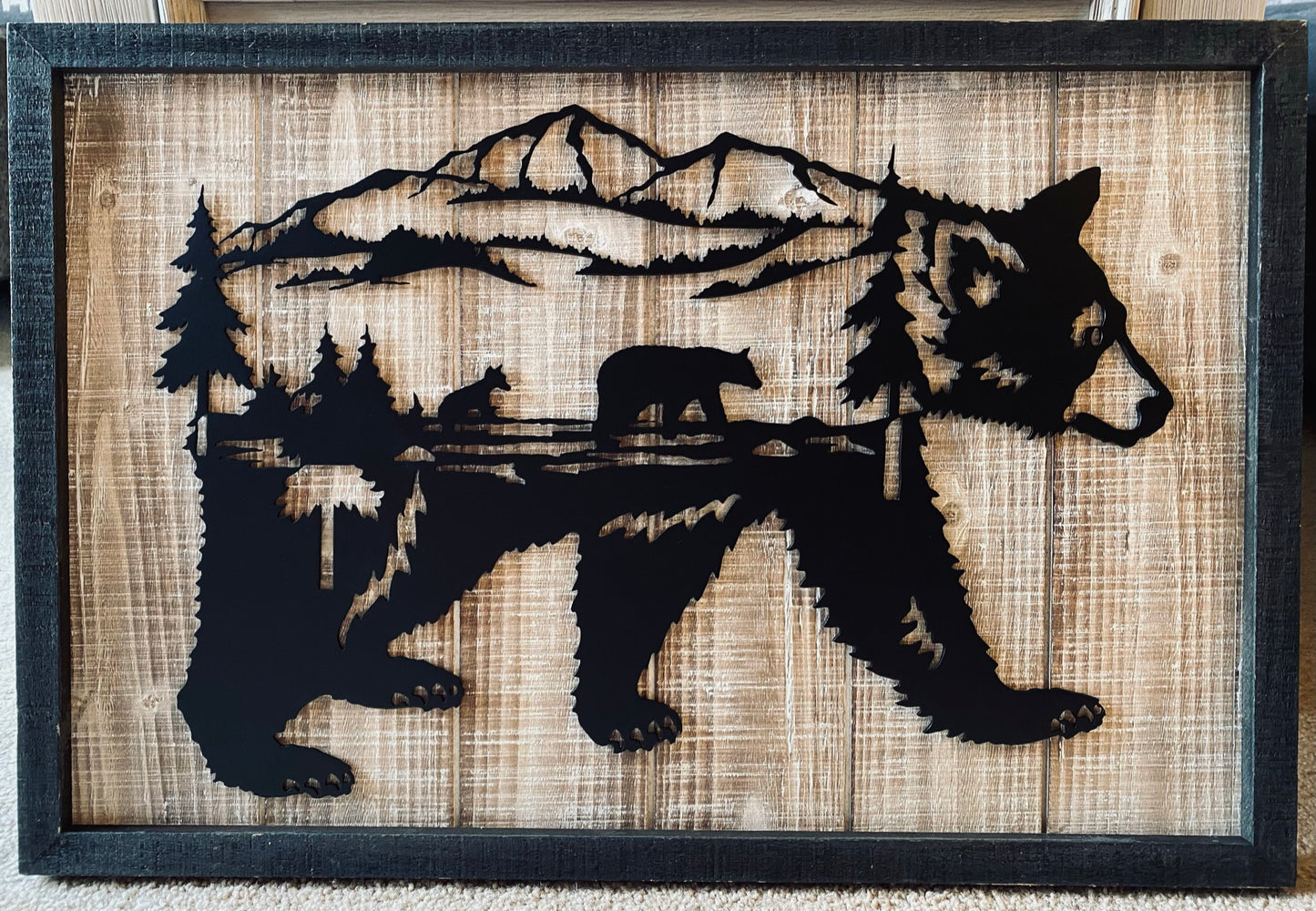 Bear with Mountains with Frame