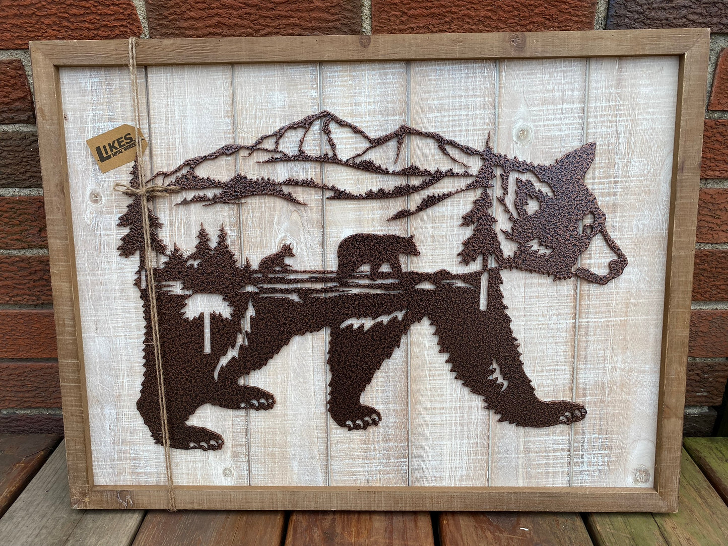 Bear with Mountains with Frame